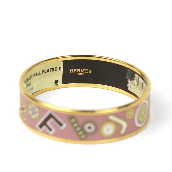 Hermes Bracelet 65 Wide Gold Enamel Tohu Bohu | Bangle GHW View 4