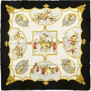 Hermes Scarf "Les Chevaux des Moghols" by Jean De Fougerolle Vintage 90cm Silk | Carre Foulard