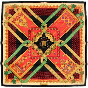 Hermes Scarf "Brins d'Or" by Julia Abadie Vintage 90cm Silk | Carre Foulard