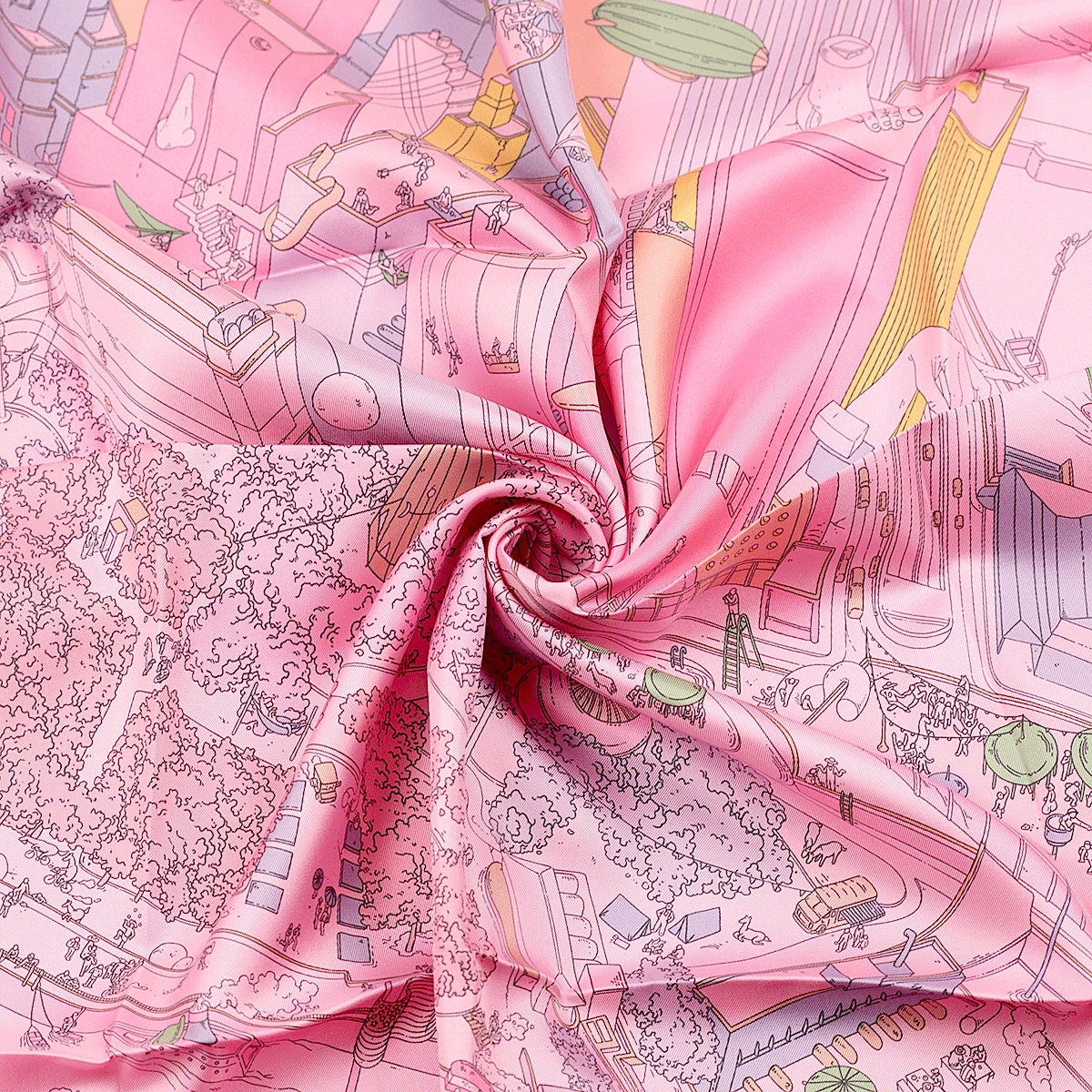 LOUIS VUITTON Mint Pink Print Cotton Silk Scarf For Sale at 1stDibs