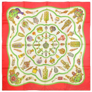 Hermes Scarf "Flacons" by Catherine Baschet Vintage 90cm Silk | Foulard Carre