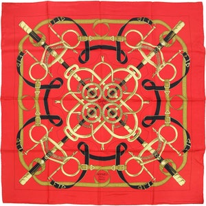 Hermes Scarf &quot;Eperon d&#39;Or&quot; by Henri d&#39;Origny Vintage 90cm Silk | Foulard Carre