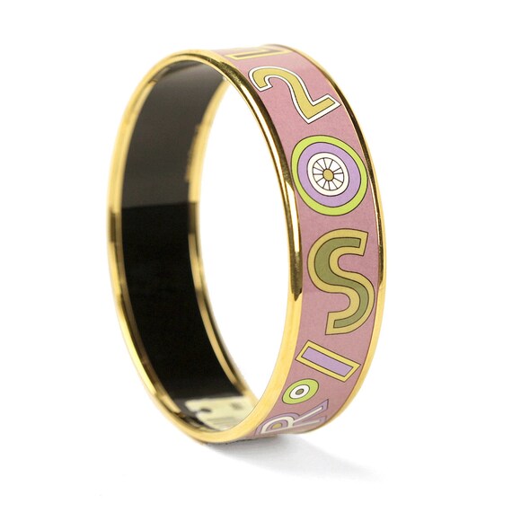 Hermes Bracelet 65 Wide Gold Enamel Tohu Bohu | Bangle GHW View 3