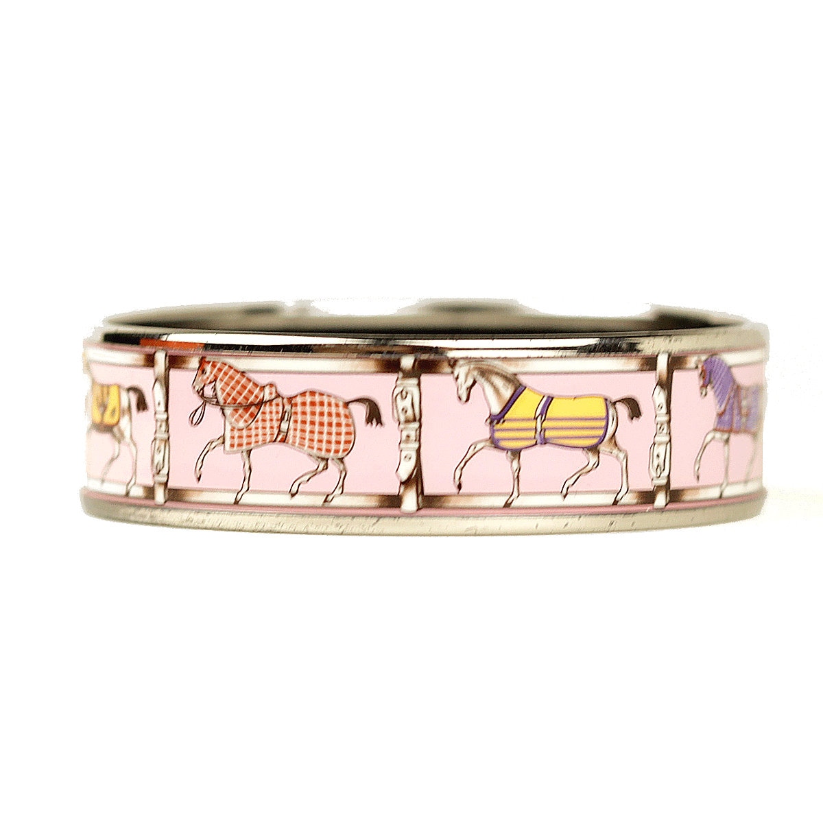 Hermès Gold Plated Printed Horse Enamel Bracelet ○ Labellov ○ Buy and Sell  Authentic Luxury