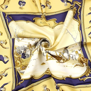 Hermes Scarf &quot;Plaisirs du Froid&quot; by Hugo Grygkar Vintage 90cm Silk | Foulard Carre
