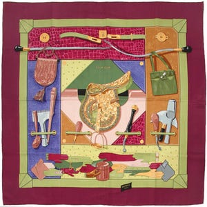 Hermes Scarf &quot;Tout Cuir&quot; by Caty Latham 90cm Silk | Foulard Carre