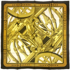 Hermes Scarf "Rythmes" by Caty Latham Vintage 90cm Silk | Carre Foulard