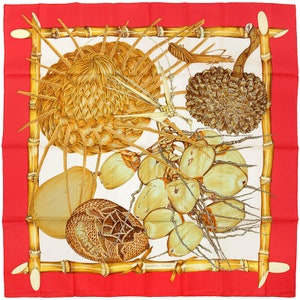 Hermes Scarf "Jardin Creole" by Valerie Dawlat Dumoulin Vintage 90cm Silk | Carre Foulard