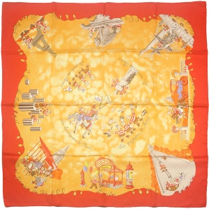 Hermes Scarf "Les Triples" by Nicole Lambert 90cm Silk | Carre Foulard