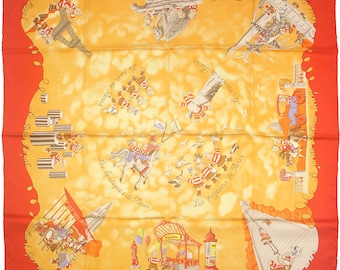 HERMES FLEURS et PLUMES シルクスカーフ Hermes Scarf 