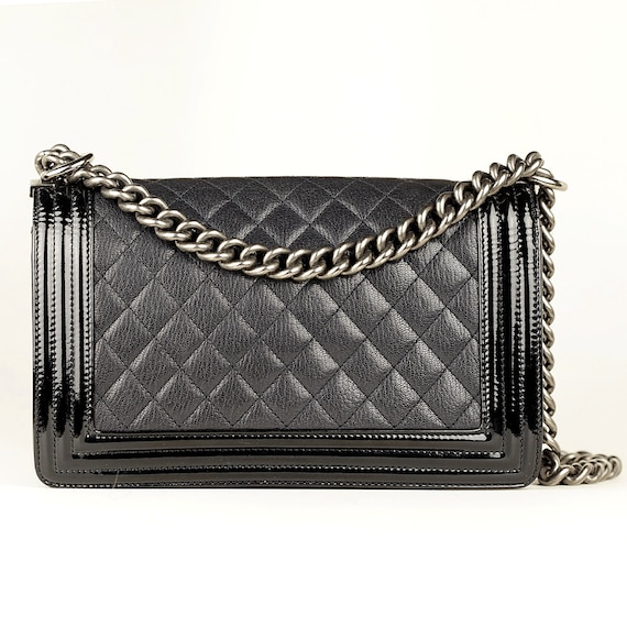 CHANEL Caviar Quilted Medium Boy Flap Bag Black