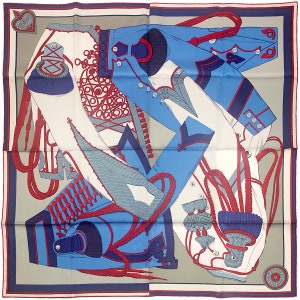 Hermes Scarf &quot;Zouaves et Dragons&quot; by Virginie Jamin 90cm Silk | Foulard Carre