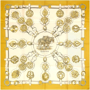 Hermes Scarf "Cuivreries" by Françoise De La Perriere  Vintage 90cm Silk | Carre Foulard