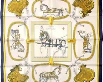エルメス スカーフ「グラン・アパラット」 ジャック・ユーデル作 90cm シルク | Carre Foulard