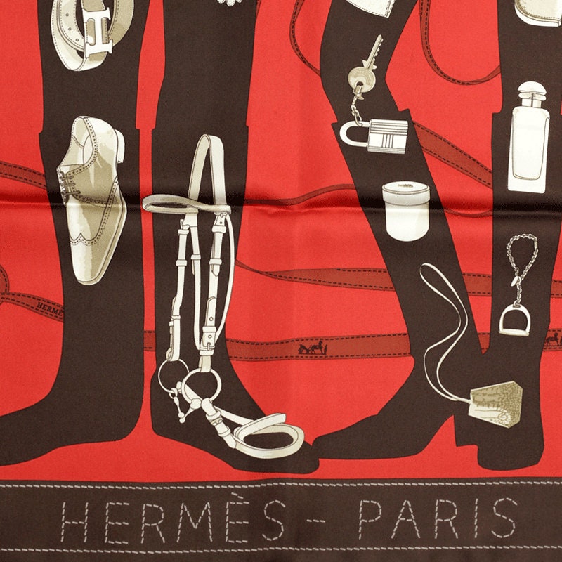 Hermes Monsieur et Madame Vintage Silk Scarf Framed Art 32 Exclusively at