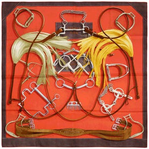 Hermes Scarf &quot;Projets Carres&quot; by Henri d&#39;Origny 90cm Silk | Carre Foulard