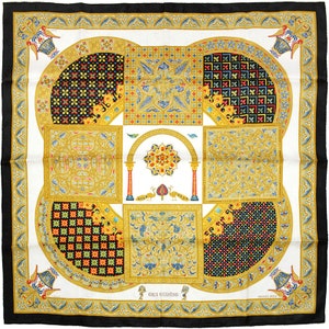 Hermes Scarf "Ciels Byzantins" by Julia Abadie Vintage 90cm Silk Jacuard | Carre Foulard
