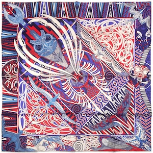 Hermes Scarf &quot;Kawa Ora&quot; by Te Rangitu Netana 90cm Silk | Carre Foulard