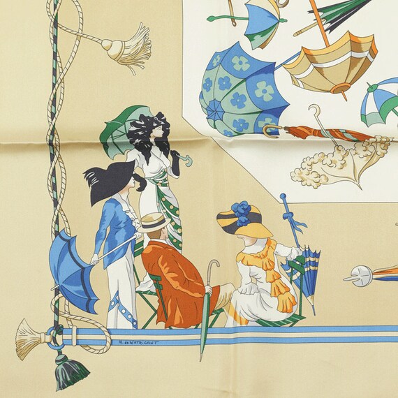 Hermes Scarf "Ombrelles et Parapluies" by Hubert … - image 5