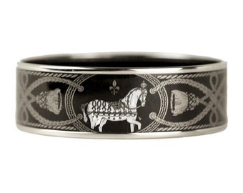 HERMES Sterling Silver Galop Cuff Bracelet Large Model Size Small