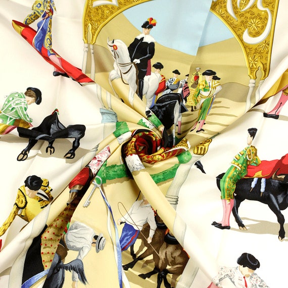 Hermes Scarf "Plaza de Toros" by Hubert de Watrig… - image 3