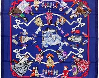 エルメス スカーフ「ハロー・ドリー」 ロイック・デュビジョン作 90cm シルク | Carre Foulard