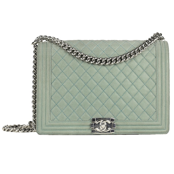 Chanel Wallet on Chain Quilted Caviar Ruthenium Blue - US