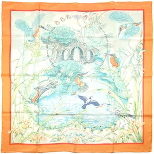 Hermes Scarf &quot;Emerald Necklace Party in the Park&quot; by Laurence Bourthoumieux Vintage 90cm Silk | Carre Foulard Limited Edition