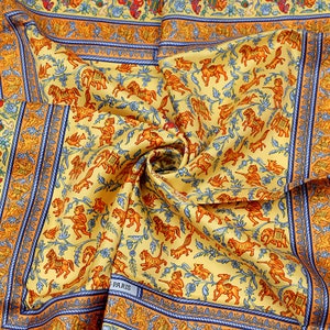 Hermes Scarf "Chasse en Inde" by Michel Duchene Vintage 90cm Silk | Carre Foulard