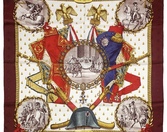 Hermes Scarf &quot;Napoleon&quot; by Philippe Ledoux 90cm Silk Jacquard | Carre Foulard