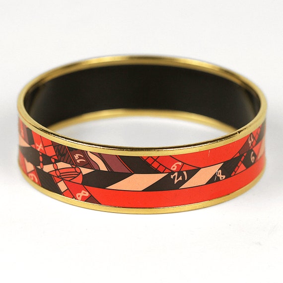 Hermes Bracelet 65 Wide Gold Enamel Astrologie Nouvelle