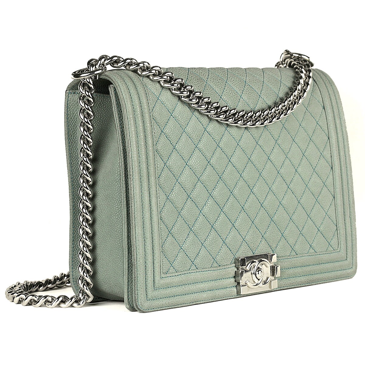 ↘️New Price↘️ Chanel Belt Chain Bag-Green Leather Type: Caviar