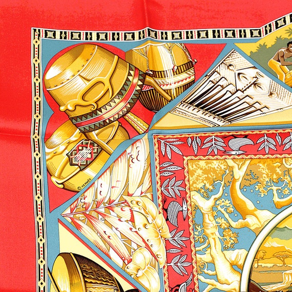 エルメス スカーフ カレ90 Au son du Tam Tam ストール エルメス カレ90 Au Son du Tam Tam タムタムの音に合わせて