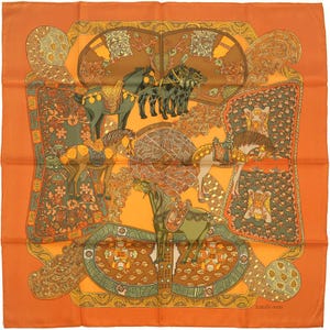 Hermes Scarf "Art des Steppes" by Annie Faivre 90cm Silk | Foulard Carre