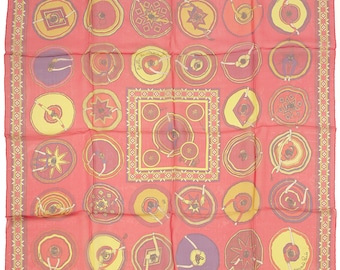 Hermes Scarf Mousseline "Belles du Mexique" by Virginie Jamin 90cm Silk | Carre Foulard  Chiffon