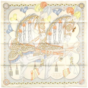 Hermes Scarf &quot;Harnais de Coeur&quot; by Daiske Nomura 90cm Silk | Carre Foulard