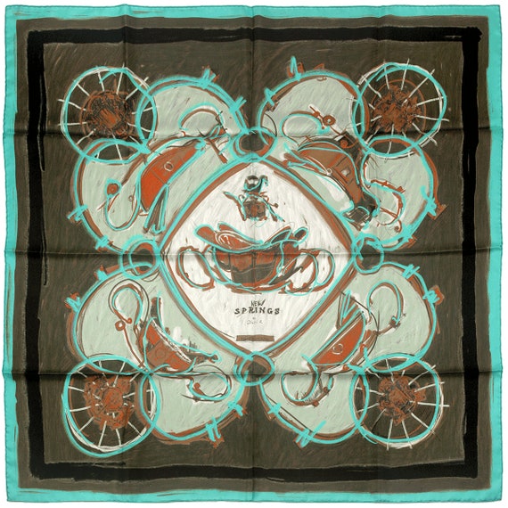 HERMES 2021 SS Reaction En Chaines Scarf 90 (H003687S 04, H003687S 09,  H003687S 14, H003687S 03, H003687S 17)