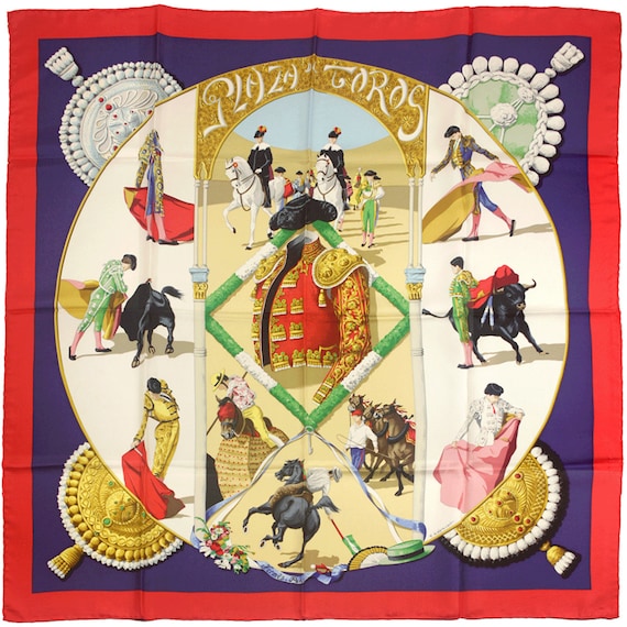 Hermes Scarf "Plaza de Toros" by Hubert de Watrig… - image 1