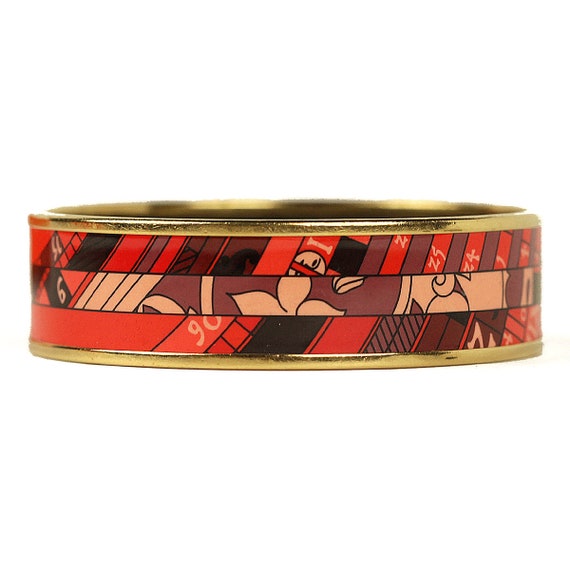 Hermes Bracelet 65 Wide Gold Enamel Astrologie No… - image 1