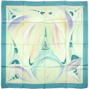Hermes Scarf &quot;La Tour Eiffel S&#39;Envole&quot; by Sefedin Kwumi 90cm Silk | Carre Foulard