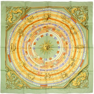 Hermes Scarf &quot;Astrologie&quot; by Françoise Façonnet Vintage 90cm Silk | Carre Foulard