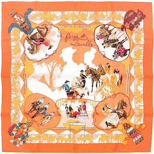 Hermes Scarf &quot;Feria de Sevilla&quot; by Hubert de Watrigant Vintage 90cm Silk | Carre Foulard