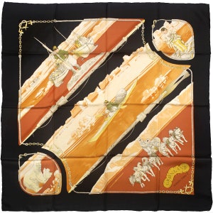 Hermes Scarf "Gronland" by Philippe Ledoux Vintage 90cm Silk | Carre Foulard