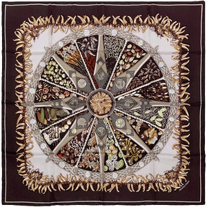 Hermes Scarf &quot;Aux Pays de Epices&quot; by Annie Faivre 90cm Silk | Carre Foulard