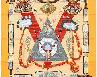Hermes Scarf "Tibet" by Caty Latham 90cm Silk | Carre Foulard
