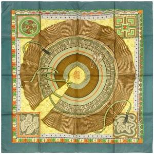 Hermes Scarf "Cent Plis des Miao" by Aline Honore 90cm Silk | Carre Foulard
