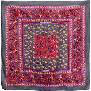Hermes Kaschmirschal 140 cm GM „Chasse en Inde“ von Michel Duchene | Schal Carré Foulard