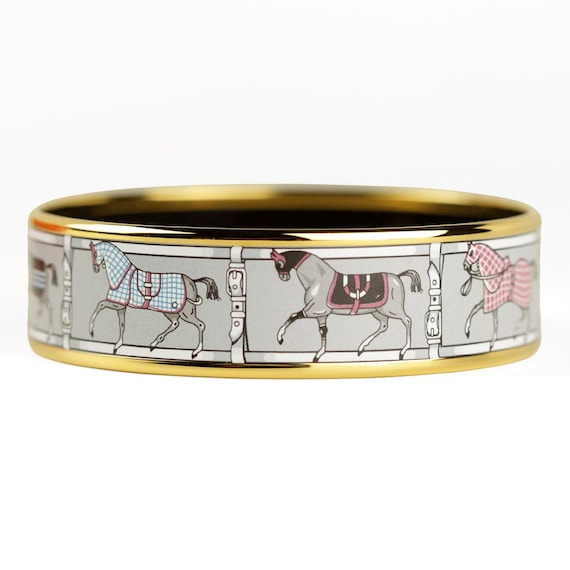 Hermes Bracelet 65 Wide Gold Enamel | Bangle GHW