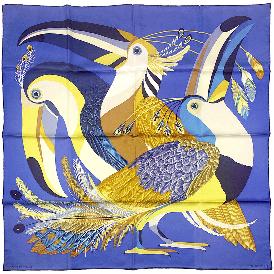 Hermes Scarf toucans De Paradis by Katie Scott 90cm Silk Carre Foulard