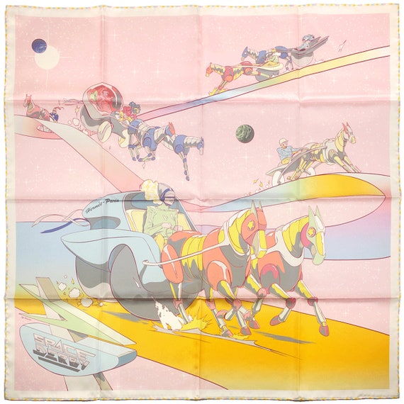 Hermes Scarf "Space Derby" by Ugo Bienvenu 90cm Si